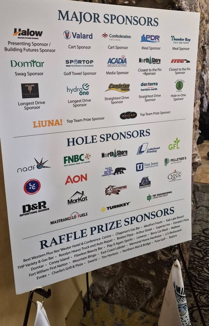 💙 Miigwech to the sponsors who helped make the 2026 Healing Energy Golf Classic possible. At today’s Beneficiary & Spon