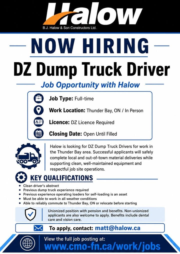 🚨 NOW HIRING | JOB OPPORTUNITY WITH HALOW 🚨 Our Joint Venture partner Halow is hiring a DZ Dump Truck Driver for work