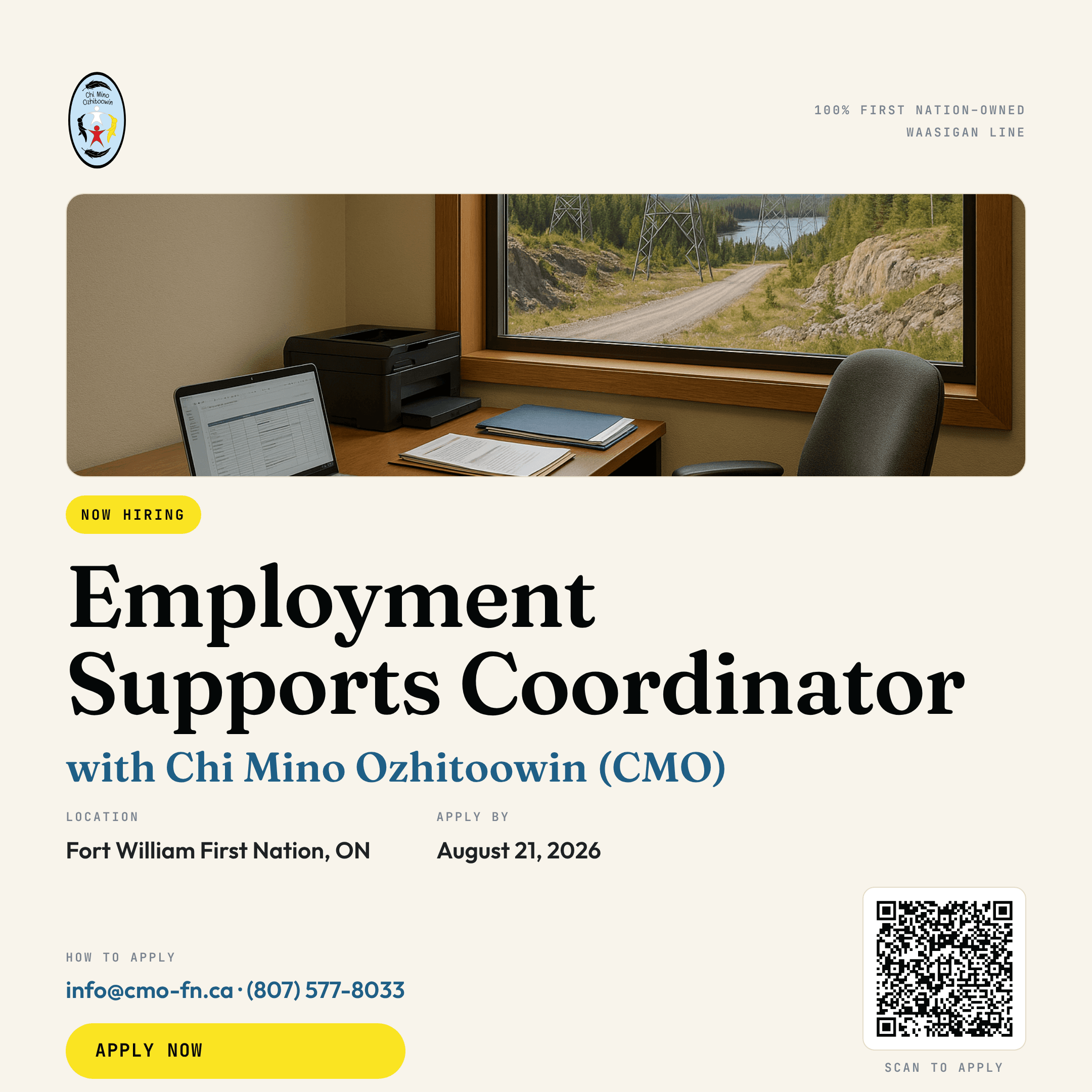 Chi Mino Ozhitoowin (CMO) — Employment Supports Coordinator