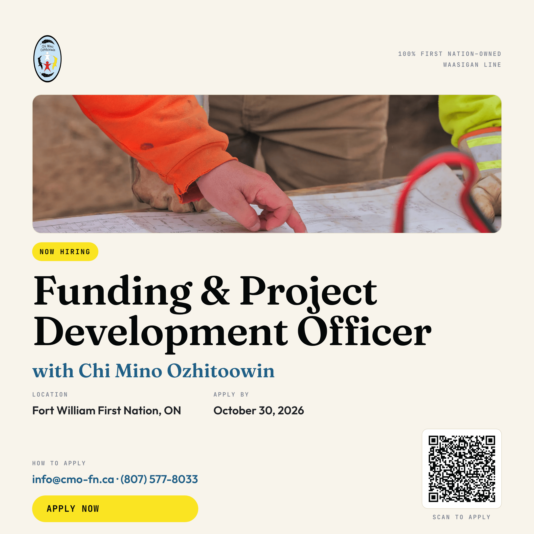 Chi Mino Ozhitoowin — Funding & Project Development Officer