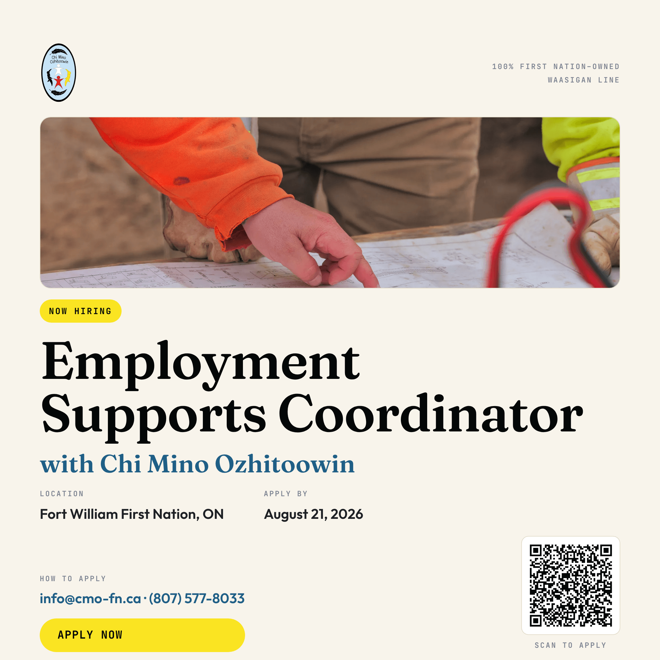 Chi Mino Ozhitoowin — Employment Supports Coordinator